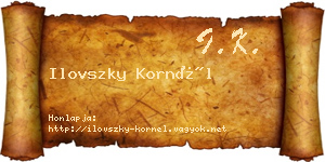 Ilovszky Kornél névjegykártya