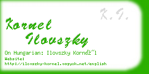 kornel ilovszky business card